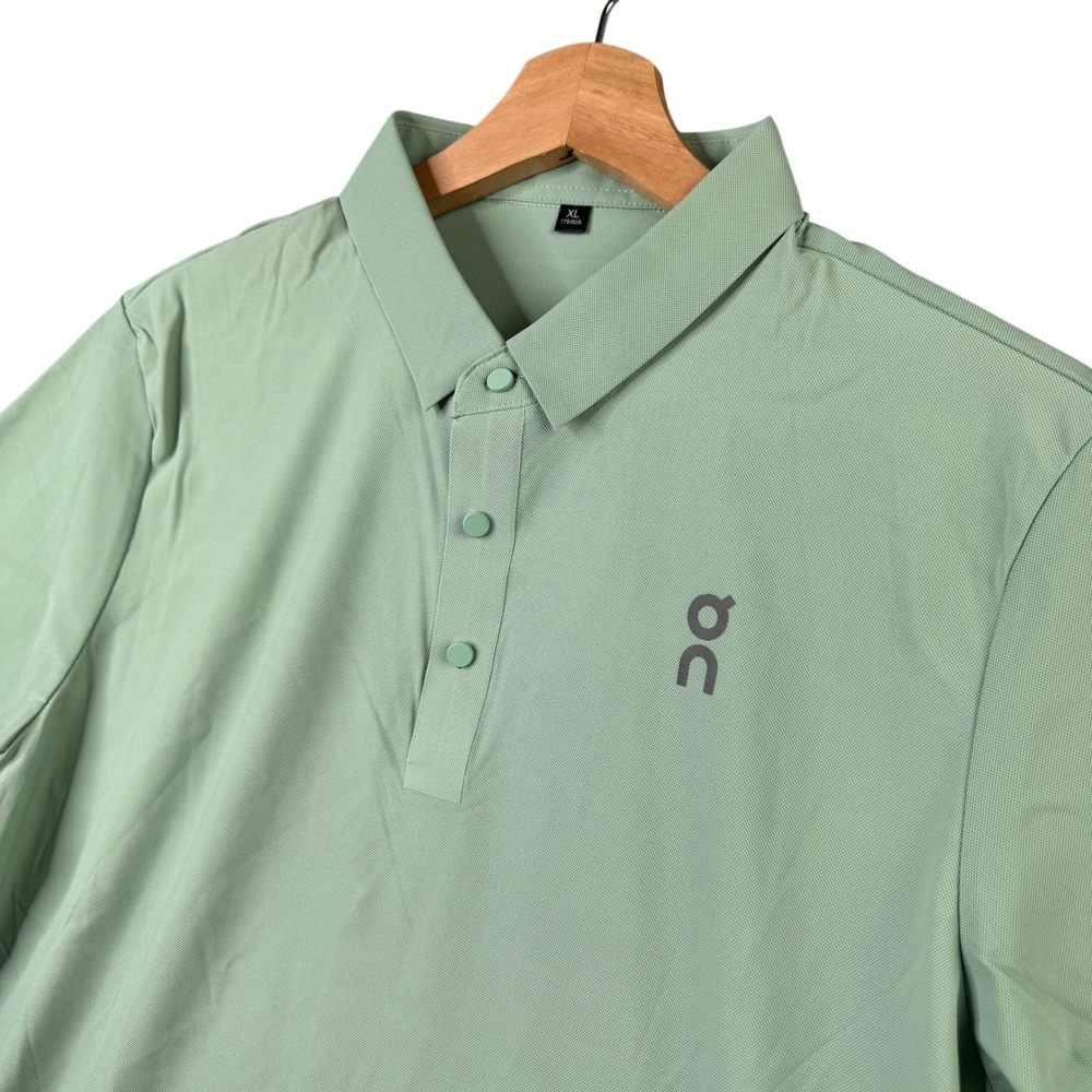 On Cloud Running Men's Performance Polo Shirt Sage Green Size XL Short Sleeve